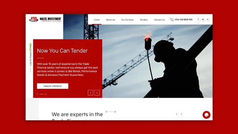 Mazel Investment website preview